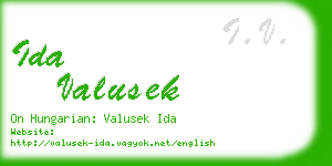 ida valusek business card